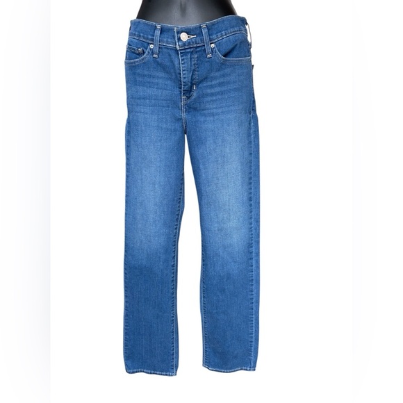 Levi's 314 Shaping Straight blue Jeans denim size 28 women’s preloved - Picture 3 of 8